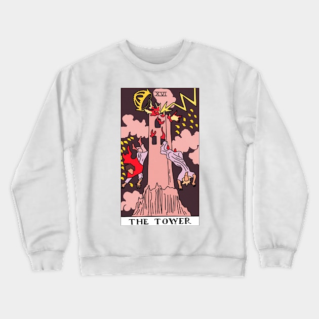 The Tower Tarot Card Crewneck Sweatshirt by ThingRubyDoes